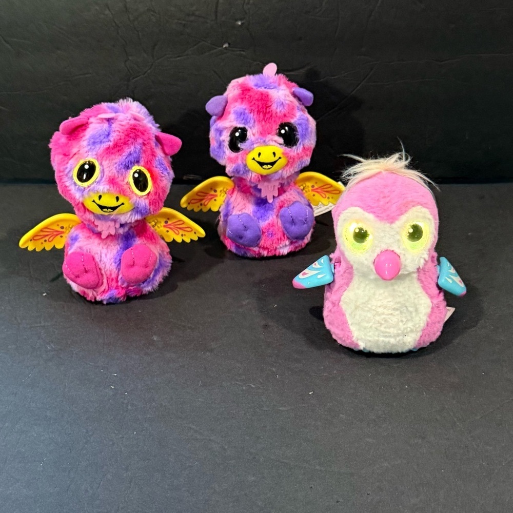 3pc Hatchimal Surprise Giraven Twins Penguala Spin Master Interactive Plush Toys